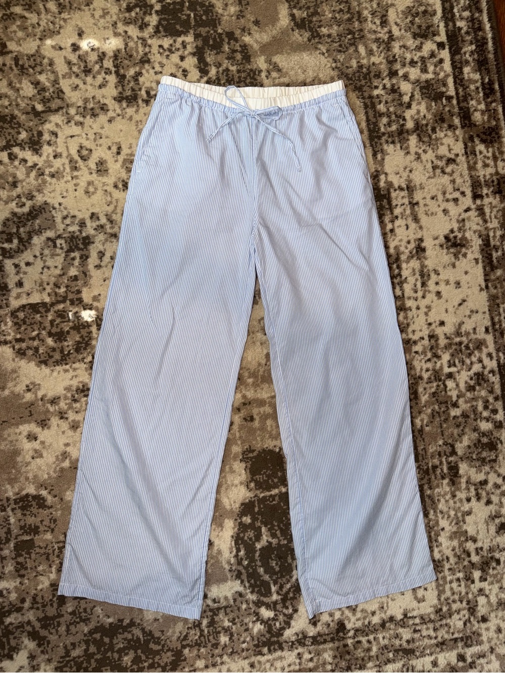 H&M Double Waistband Poplin Drawstring Pants